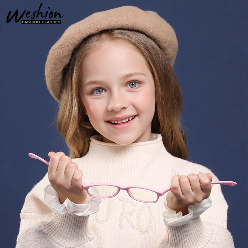Blue Light Kids Glasses Flexible Silicone Optic Prescription Eyeglasses Frame Boys Girls Cellphone Computer Glasses