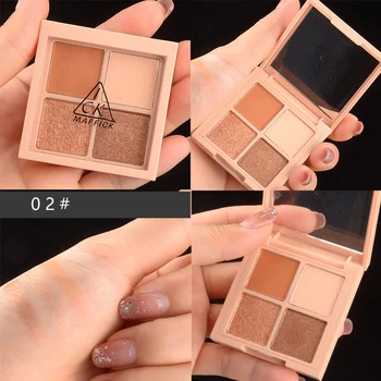 

4 Color Matte Eye Shadow Kit Eyeshadow Palette Waterproof Makeup Metallic Diamond Shiny Glitter Shadows Pigment Cosmetics TSLM2