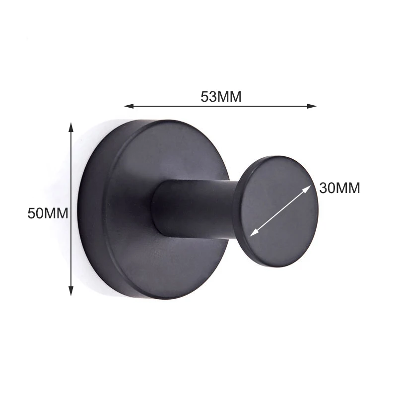 Матовый черный цвет домашняя вешалка для пальто для ванной крючок для халата и полотенца настенный