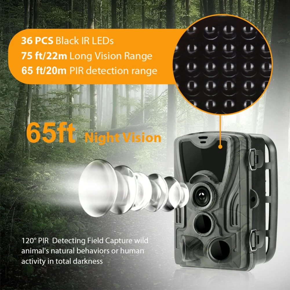 

HC-801A Outdoor Animal Night Vision Infrared Tracking Motion Trigger Hunting Camera 1080P Jungle Waterproof Forest Photo Timing