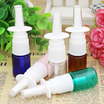 

5PCS 5ml Plastic Nasal Spray Bottles Liquid Medicine Pump Refillable Bottle Container Direct Injection Sprayer Cosmetic Atomizer