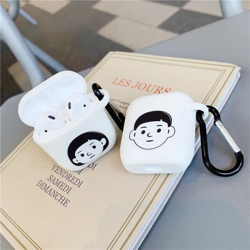Милые пары изображения для Apple Airpods крышка мультфильм силиконовый Bluetooth наушники чехол s Для Air pods 2 1 гарнитура зарядный чехол сумка