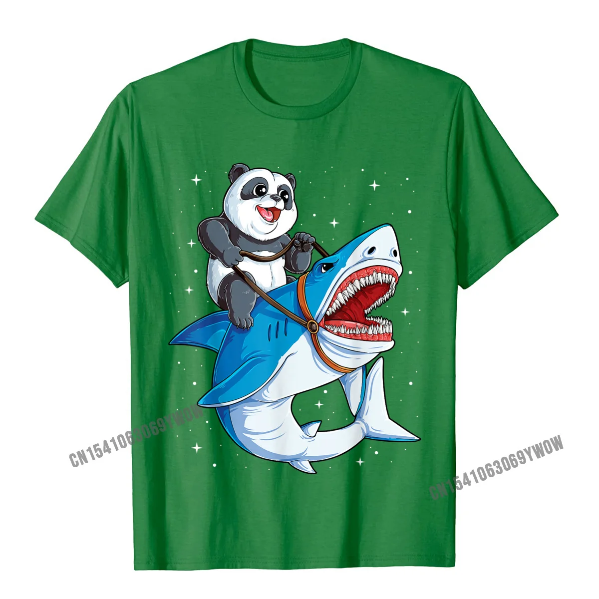 Leisure Tshirts Birthday Short Sleeve Oversized Round Neck Cotton Fabric Tees Design Tee Shirts for Men Summer Panda Riding Shark Funny Boys Kids Men Space Galaxy Jawsome T-Shirt__869 green