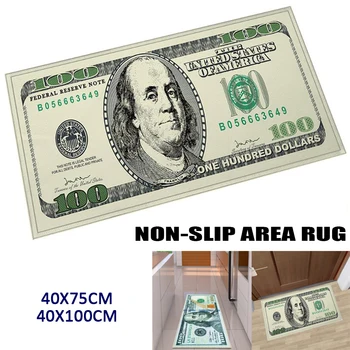 

One Hundred Dollar Print Non-Slip Area Rug Runner for Living Room Bedroom