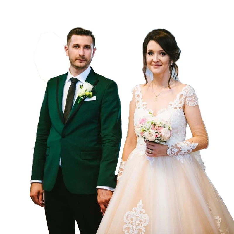 Green Mens Wedding Suits Groom Suit Tuxedo Jacket+Pants 2 Pieces Prom Groomsman costard homme mariage Costume Homme | Мужская одежда