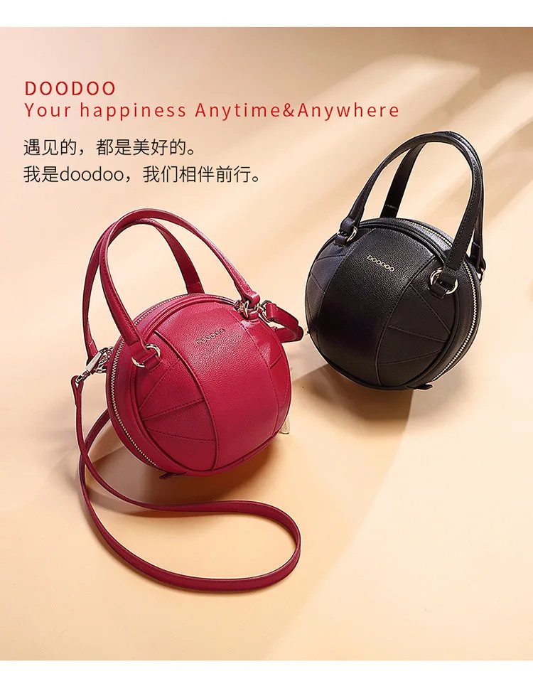 Small Ball Shape Round Shoulder Bag For Women Female PU Leather Fashion Messenger Flap Crossbody Bags Portable Women Handbags