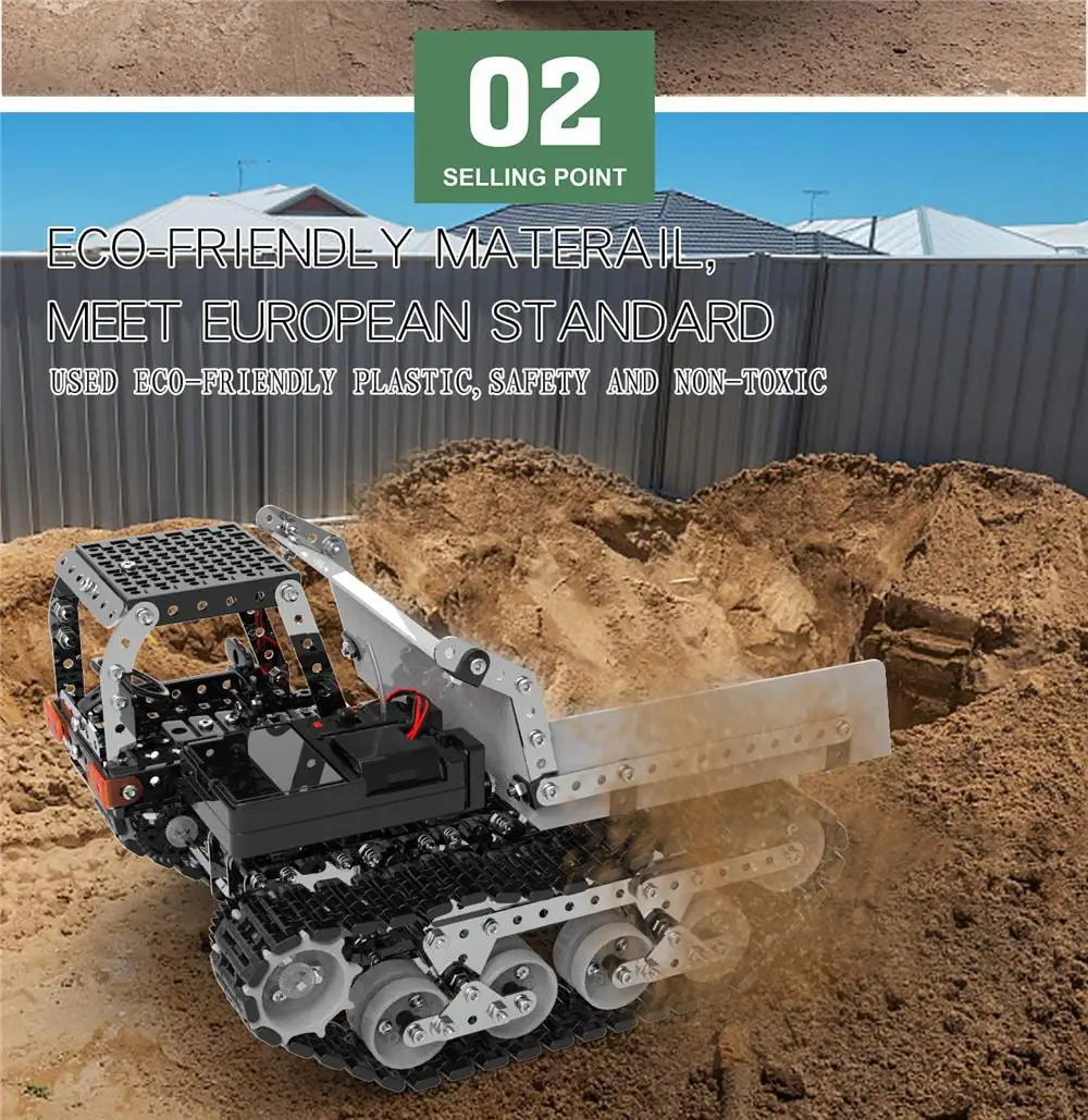 SWRC007 934 шт 2,4G 10CH нержавеющая сталь DIY RC автомобиль самосвал Строительная модель транспортных средств