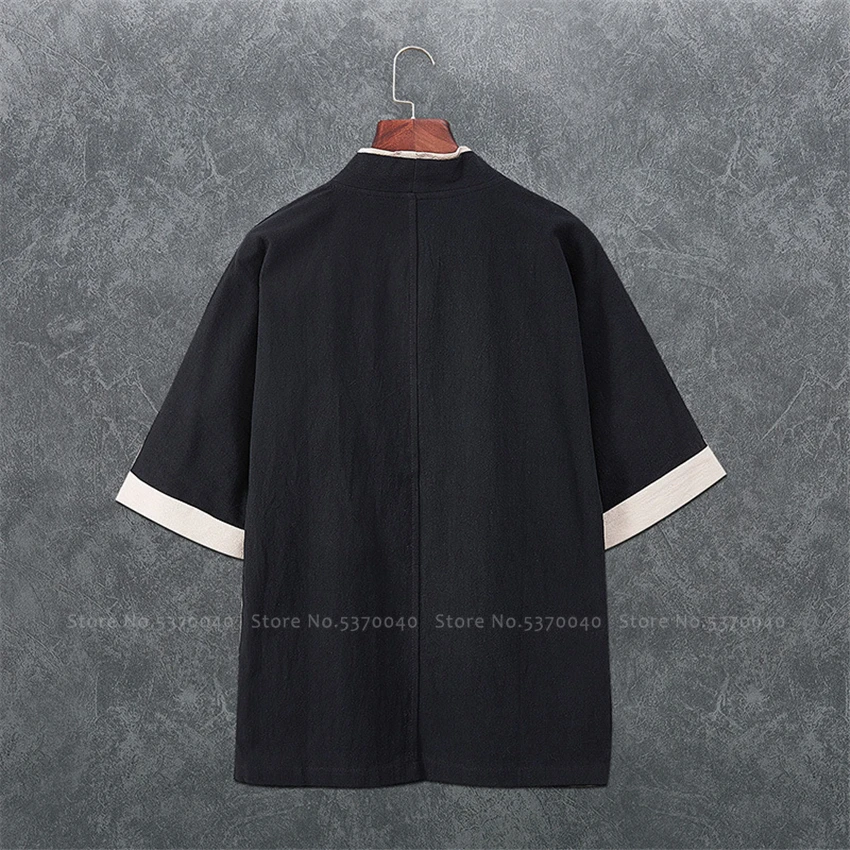Традиционная китайская одежда кунг-фу для мужчин, униформа Тай-Чи, японская рубашка-кимоно, халаты, костюм ханфу, льняная блузка, азиатские