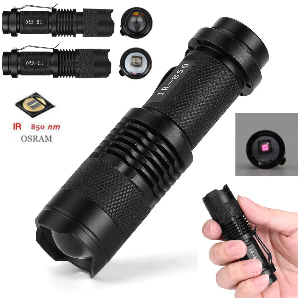 Outdoor Uf-t20 Infrared Ir 850nm Night Zoom Led Flashlight Lamp Torch Latarka Handheld Linterna Lanterna | Освещение