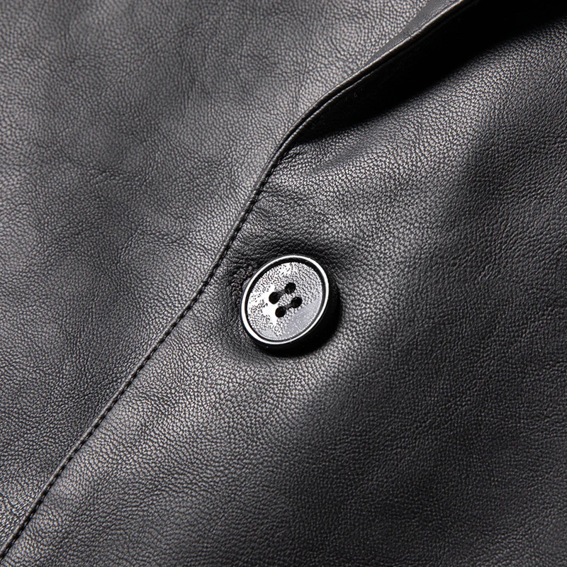 Искусственная кожа черный костюм куртка для мужчин Высокое качество Бизнес повседневное Slim Fit простой пальто размера плюс