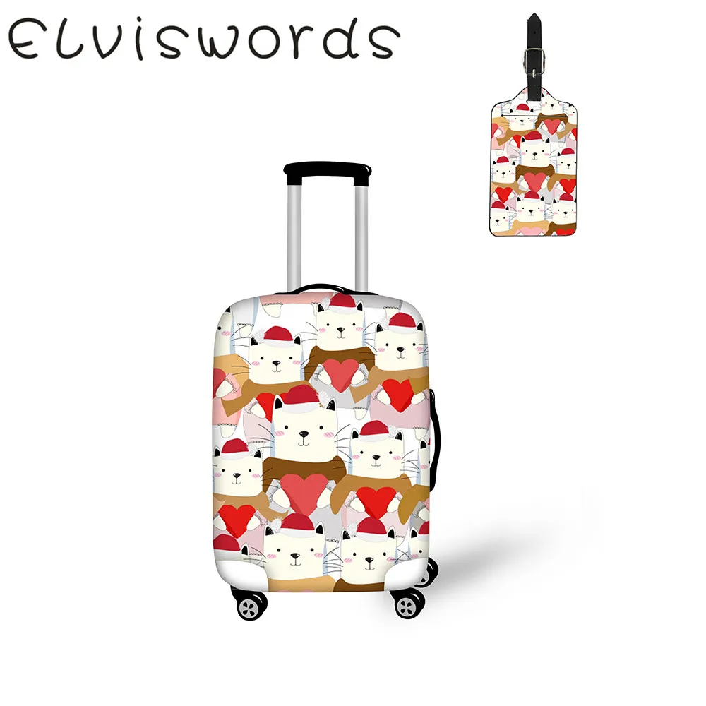 ELVISWORDS рождественские животные/снег/Санта принт тележка Анти-пыль дорожные аксессуары багажные Чехлы Защитные толстые обложки