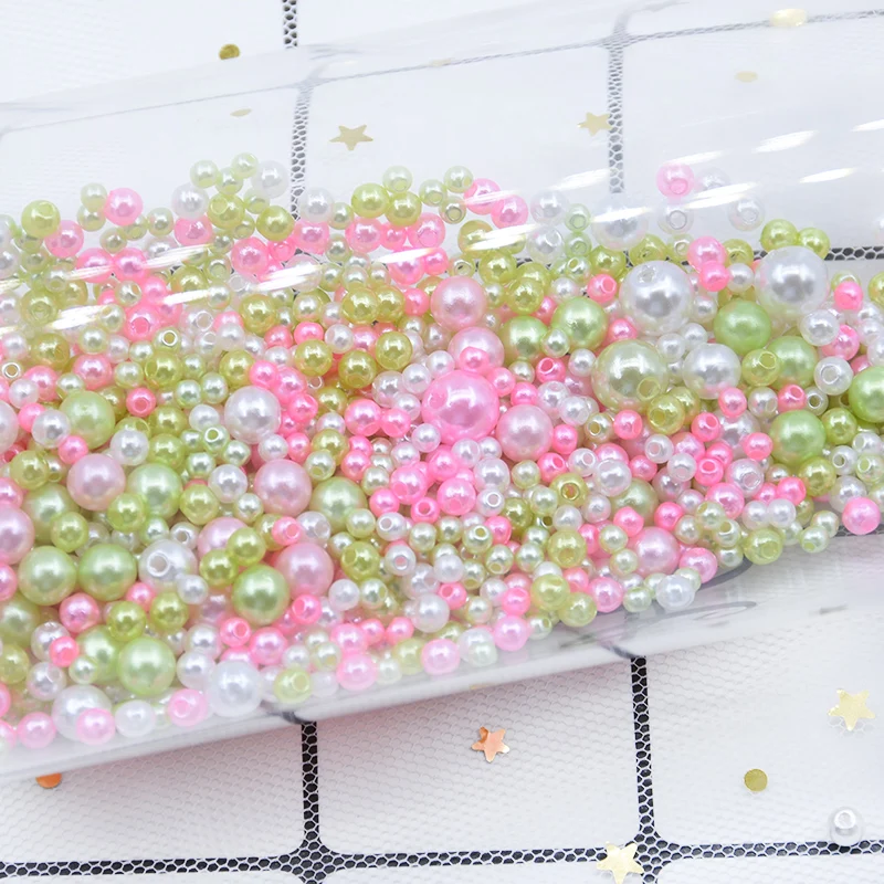 Mix green pink Mix 3/4/6/8/10 мм 500 шт. около 20 г бусы с отверстием Разноцветный жемчуг круглые акриловые бусины, имитация жемчуга, "сделай сам" для изготовления ювелирных изделий/исскуство ногати - Цвет: Mix green pink