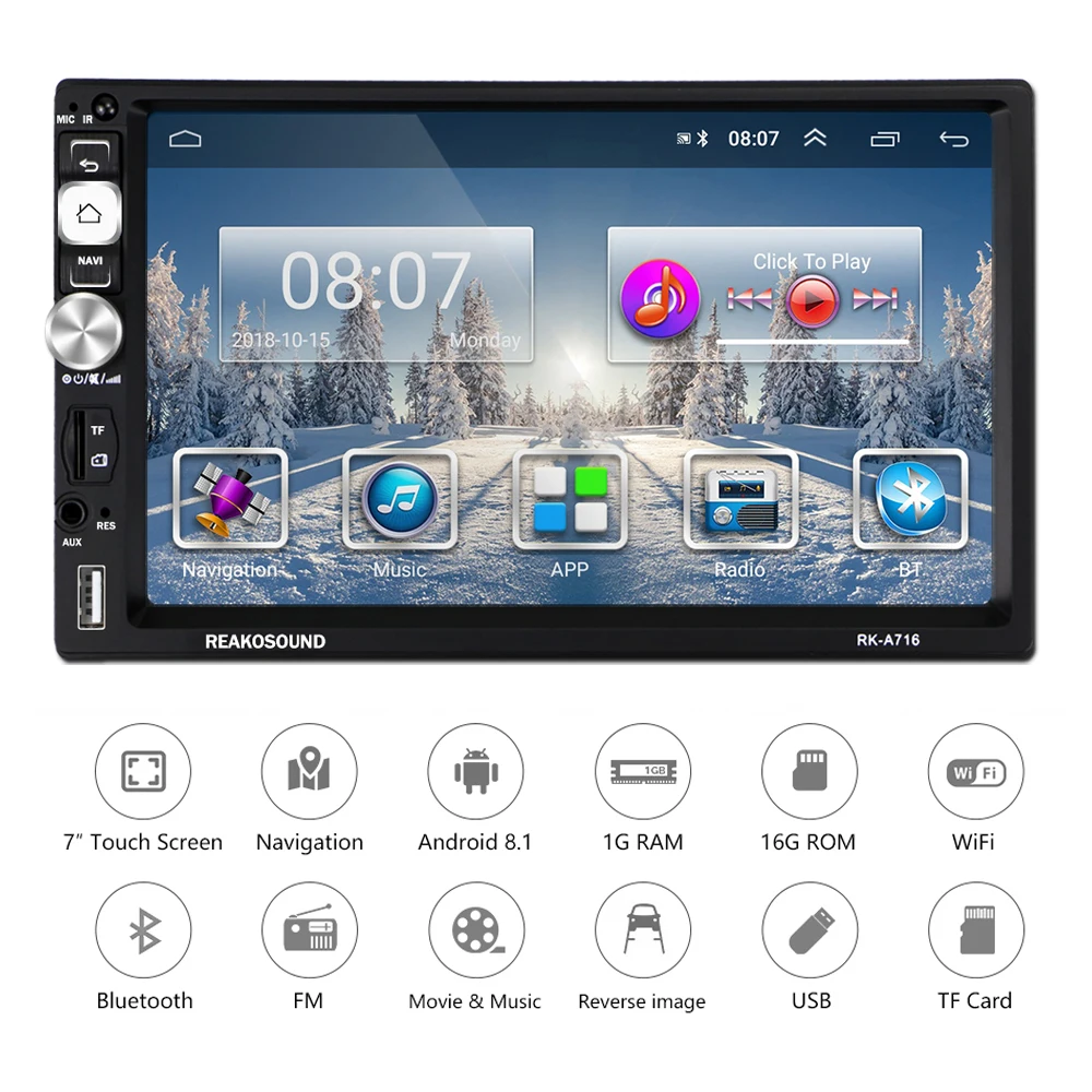  Podofo 2din Andriod Auto Radio 7''HD GPS Auto Multimedia-Player Bluetooth RDS Audio Stereo Wifi Mir