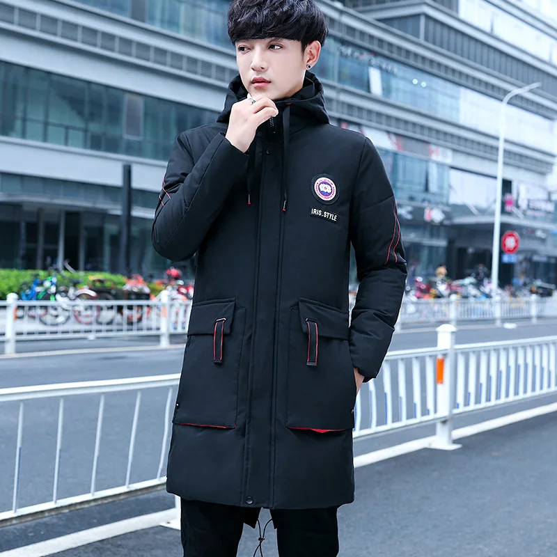 Men Winter Coat New Style Mid-length Cotton-padded Clothes Trend Handsome down Jacket Cotton-padded Clothes Autumn And Winter Th