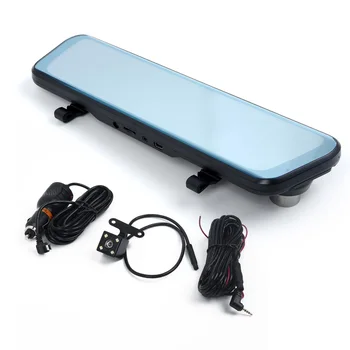 

Car 10\\\" Touch Screen DVR Rear View Mirror Dash Cam HD Dual Lens 170 Degrees Wide
