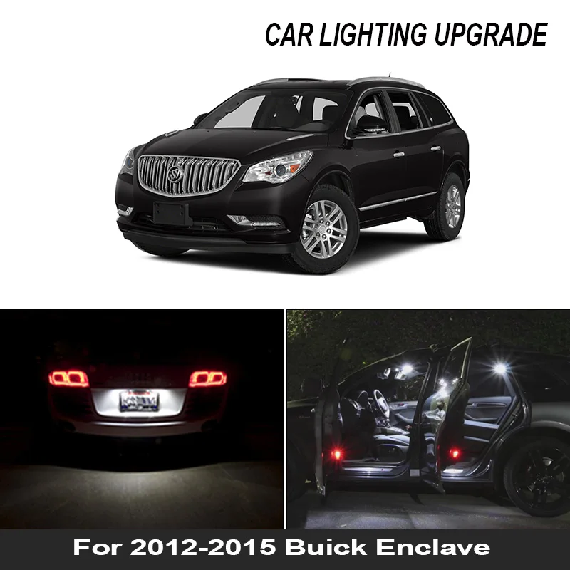 

13Pcs Canbus Error Free LED Interior Light Kit Package for 2012-2015 Buick Enclave Car Accessories Map Dome Trunk License Light