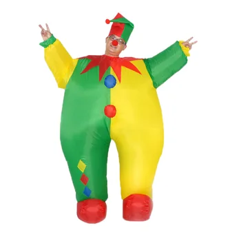

Fat Clown Funny Dress Up Inflatable Costume Women Men Carnival Party Halloween Cosplay Jumpsuit with Hat Club Christmas Show