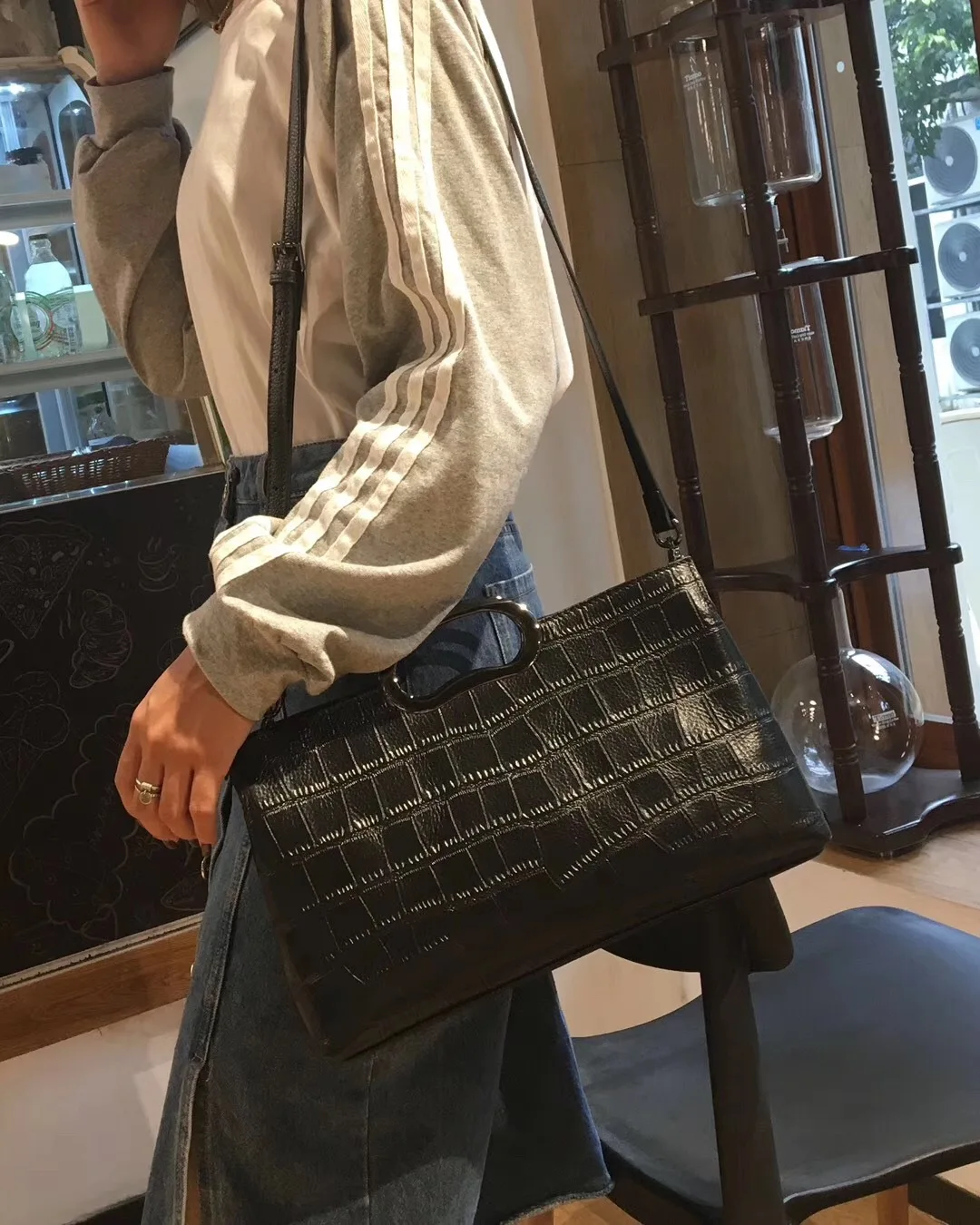 

Europe And America Fashion New Style Genuine Leather Crossbody Bag Casual First Layer Cowhide Handbag Simple Large-Volume Lady B