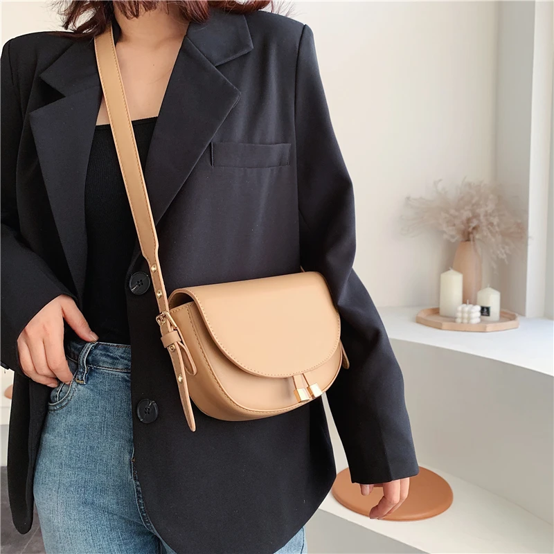 

Solid Color Simple Lady Purses And Handbags New Quality PU Leather Women Designer Handbags Female Travel Shoulder Messenger Bags
