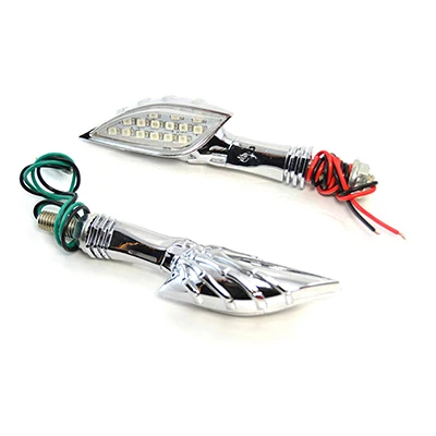 Chrome Clear Light JAER индикатор мотоцикла Череп 15 светодиодный указатель поворота Bobber Cruisers указатель поворота янтарного цвета лампа для Harley Honda Yamaha Suzuki - Цвет: Chrome Clear Light