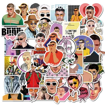

50Pcs Bad Bunny Stickers Snowboard Bicycle Luggage Skateboard Waterproof Graffiti Stickers