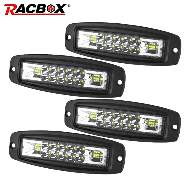 Barre lumineuse de travail à LED, feu de conduite à montage encastré,  faisceau d'inondation blanc, phares antibrouillard pour Jeep, voiture,  camion, tout-terrain, 4x4, RL, 12V, 24V, 20W, 40W - AliExpress