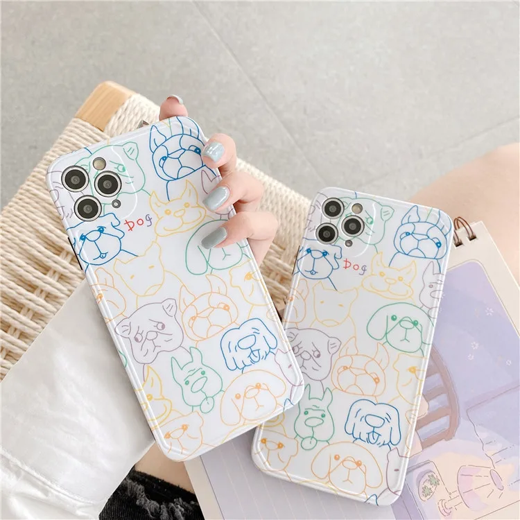French bulldog Abstract line art dog Phone Case For iPhone 11 Pro Max case Cute cover for XS MAX XR X 7 8 Plus 7Plus | Мобильные