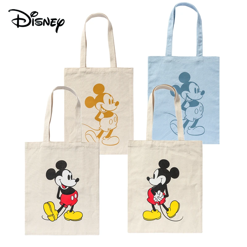 

Genuine Disney Mickey Canvas Bag Women's Shoulder Bag Student ins Style Handbag Japanese Small Cloth Bag Cotton Diagona Bag