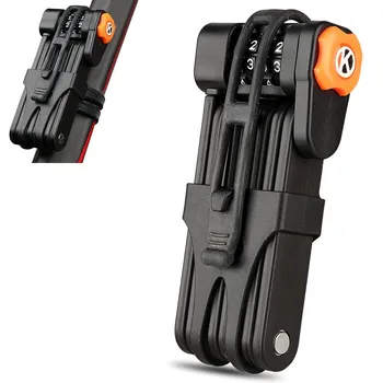 

Folding Bicycle Lock Anti-cut Safety MTB Bike Professional Foldable Bicycle Lock Keys Password with rivets Extremely durable