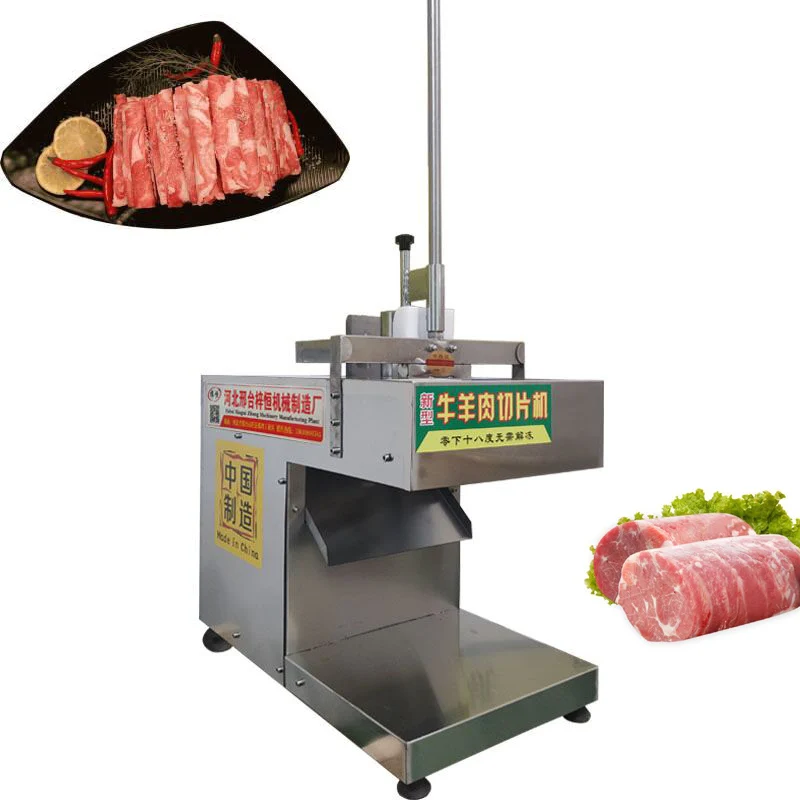 

Automatic Hot Pot Mutton Roll Cutting Machine/meat Steak Slicing Machine/ High Efficiency Frozen Beef Pork Belly Meat Slicer