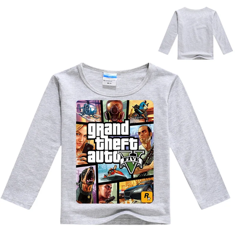 DLF/От 2 до 16 лет футболка с принтом Grand Theft Auto Game GTA 5 Детские футболки повседневная