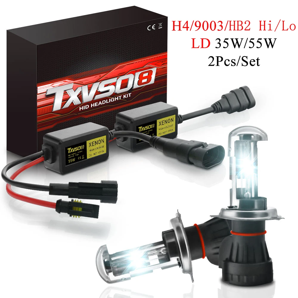 TXVSO8 Комплект Ксеноновых передних фар 2 шт H4 9003 HB2 Hi Li Тип 55 Вт HID лампы с балластом