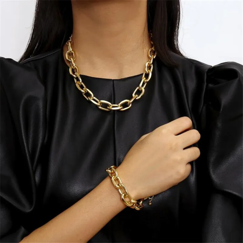 Gold 2 шт./компл. ссылка Чиан колье Цепочки и ожерелья s для Для женщин Золотой Цепочки и ожерелья ювелирные изделия подарок ожерелье - Окраска металла: Gold