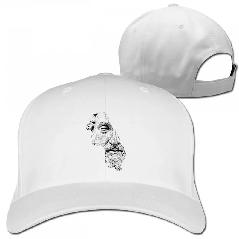 MARCUS AURELIUS ANTONINUS AUGUSTUS black and white Baseball cap men women Trucker Hats fashion adjustable cap - Color: 1-White