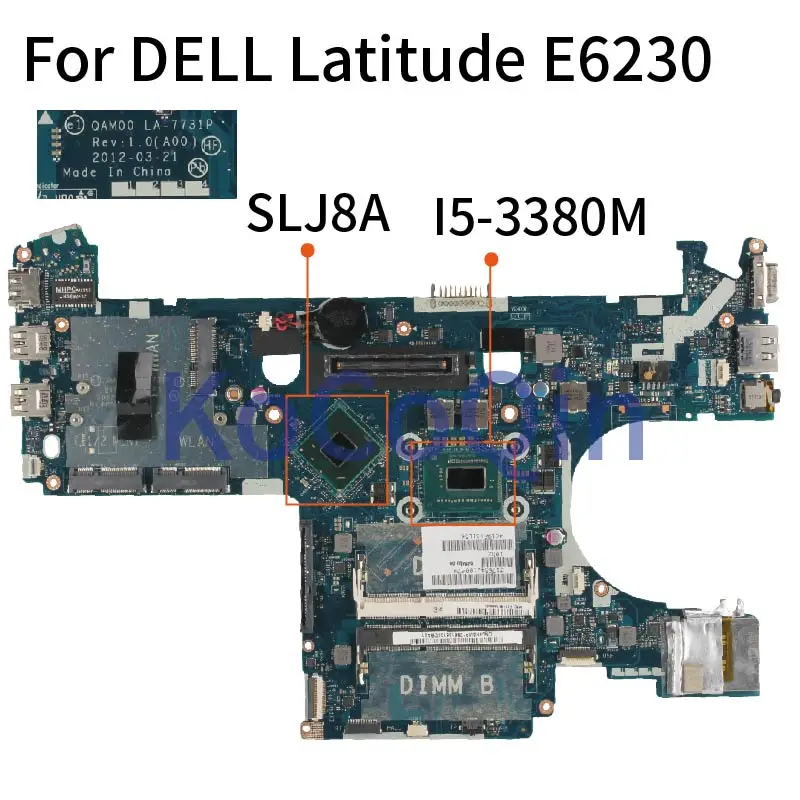 Для DELL Latitude E6230 Core I5-3380M материнская плата для ноутбука CN-09N5MP 09N5MP QAM00 LA-7731P SR0X9 SLJ8A