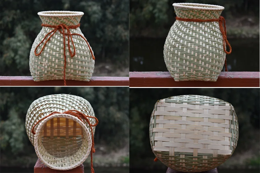 Bamboo Weaving Fish Basket Back Baskets Bamboo Basket Bamboo Fish Basket Decoration Props Basket for Flower Arranging Fish Baske