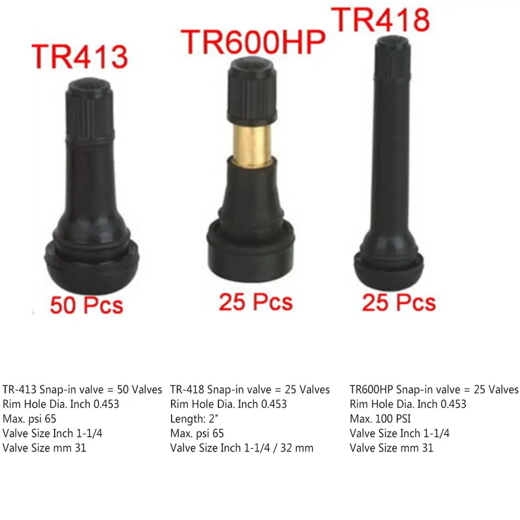 1 комплект шток клапана шины ассортимент 25 шт. TR418/TR413 защелкивающийся клапан 50 шт. TR413 защелкивающийся клапан для шины для машины и грузовика