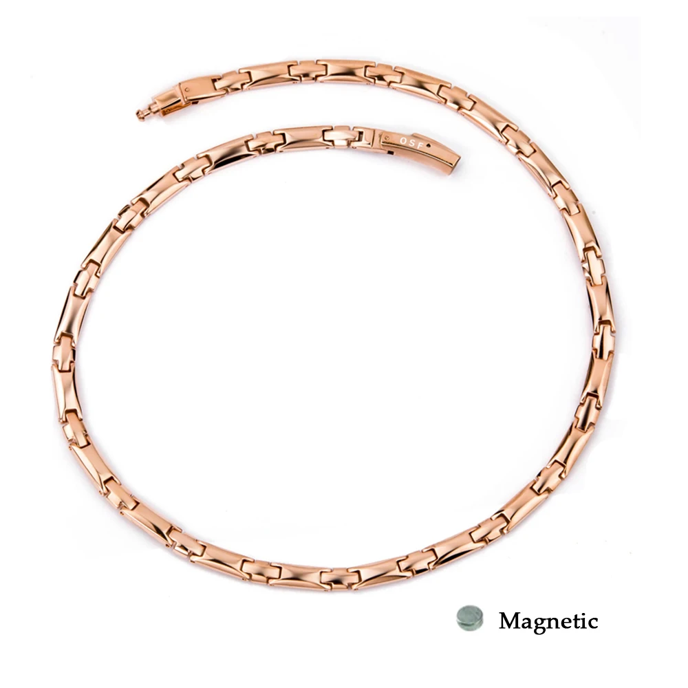 All high magnetic Титановое германиевое ожерелье биомагнитная здоровая энергия фитнес-шарм и циркониевые ювелирные изделия подарок на день Святого Валентина - Окраска металла: All high magnetic