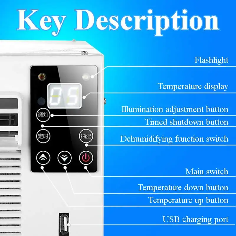 220 V/AC Настольный кондиционер 1100 Вт машина для изготовления холодного/тепла двойного назначения 24-х часовой таймер с пультом дистанционного управления светодиодный пульт управления+ 1X выхлопной шланг