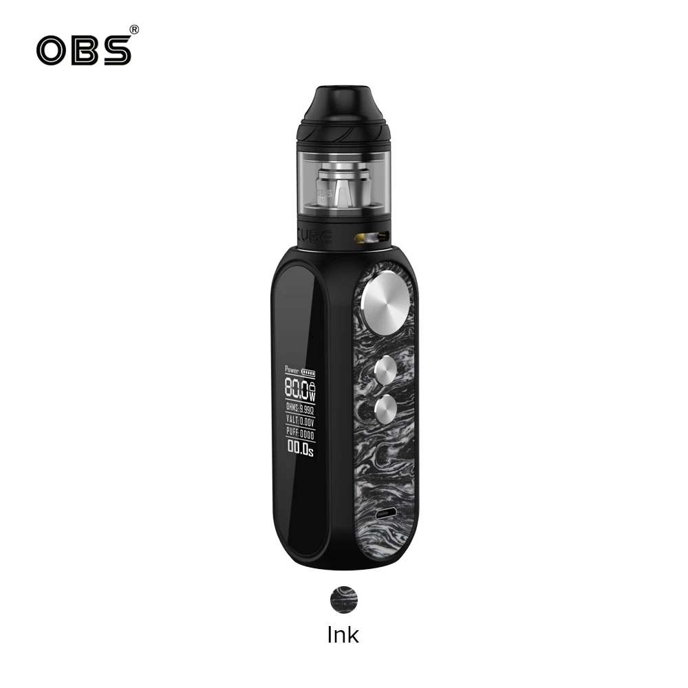 Комплект OBS Cube 3000 мАч 80 Вт максимальный выход с 2/4 мл OBS Cube Tank M1 M6 катушка электрическая сигарета Vape Kit VS Drag 2 Cube mini - Цвет: Ink