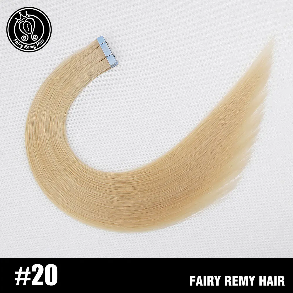 20 Накладные Человеческие волосы Remy на ленте, настоящие натуральные волосы, невидимые, бесшовные, пепельный блонд, европейские клеящиеся волосы для наращивания, 2 г/шт - Цвет: 20
