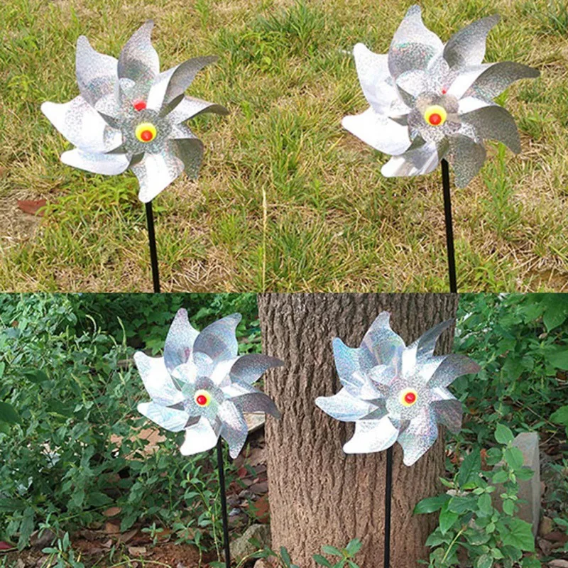 8 шт. птичий репеллент Pinwheels блестящие голографические отражение борьбы с вредителями продукт Открытый Садовые принадлежности