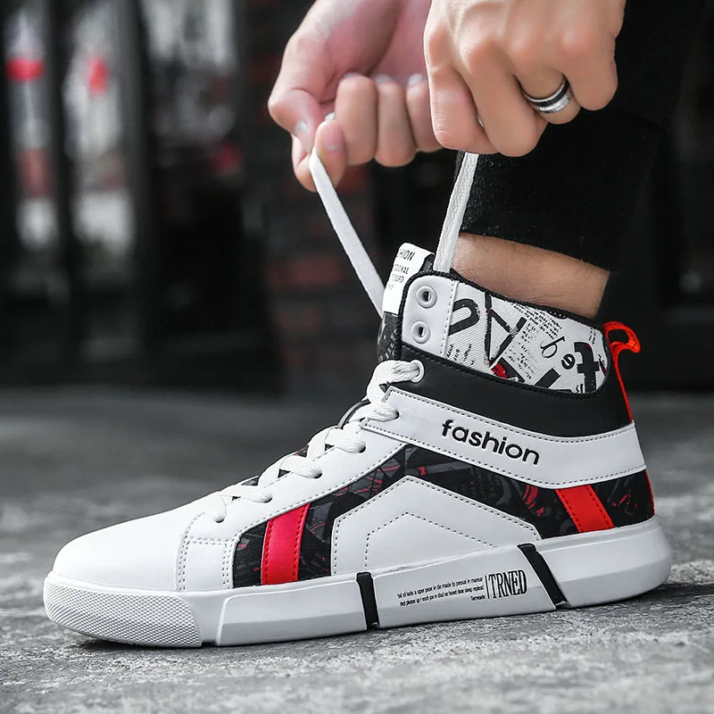 

Autumn And Winter Colored Cloth Couples High-top Board Shoe Men's Korean-style Teenager Breathable Shoes Men And Women Sports Ca