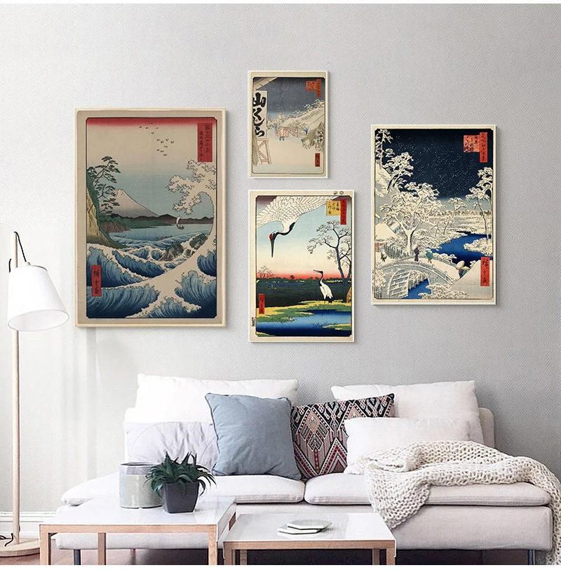 Japanese Traditional Landscape Poster Canvas Art Print , Japanese Style