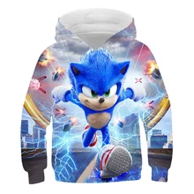 

2022 Children's Sonic Cartoon sweater spring and autumn new children's clothes boy casual cartoon long-sleeved Sonic Hoodies boy