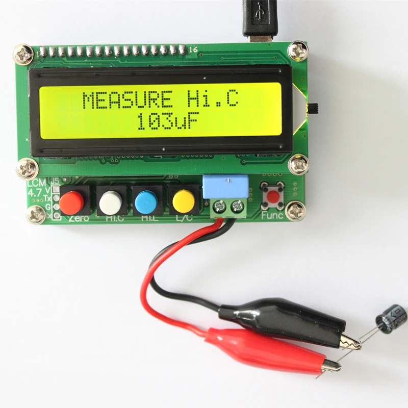 New Lc100- Digital LCD High Precision Inductance Capacitance Meter Capacitor Tester Frequency 1Pf-100Mf 1Uh-100H Lc100-+Te afbeelding