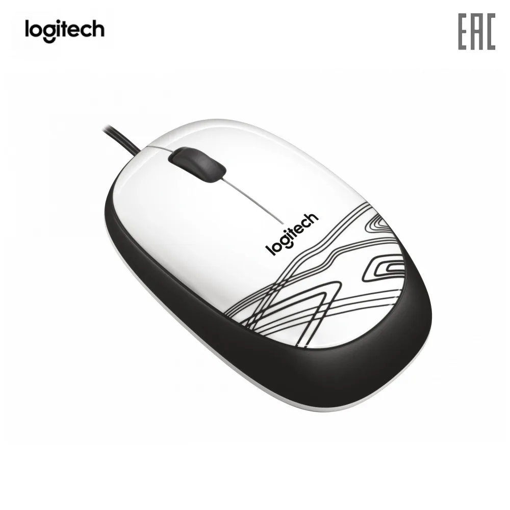 Мышь Logitech M105 White(белая с рисунком, оптическая, 1000dpi, USB, 1.5м