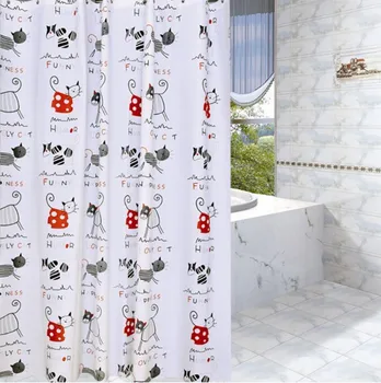 

1pc Cartoon PEVA Advanced Shower Curtain 5 Sizes Waterproof Mildew-proof High-end Shower Curtain Delivery Hook Eco-friendly