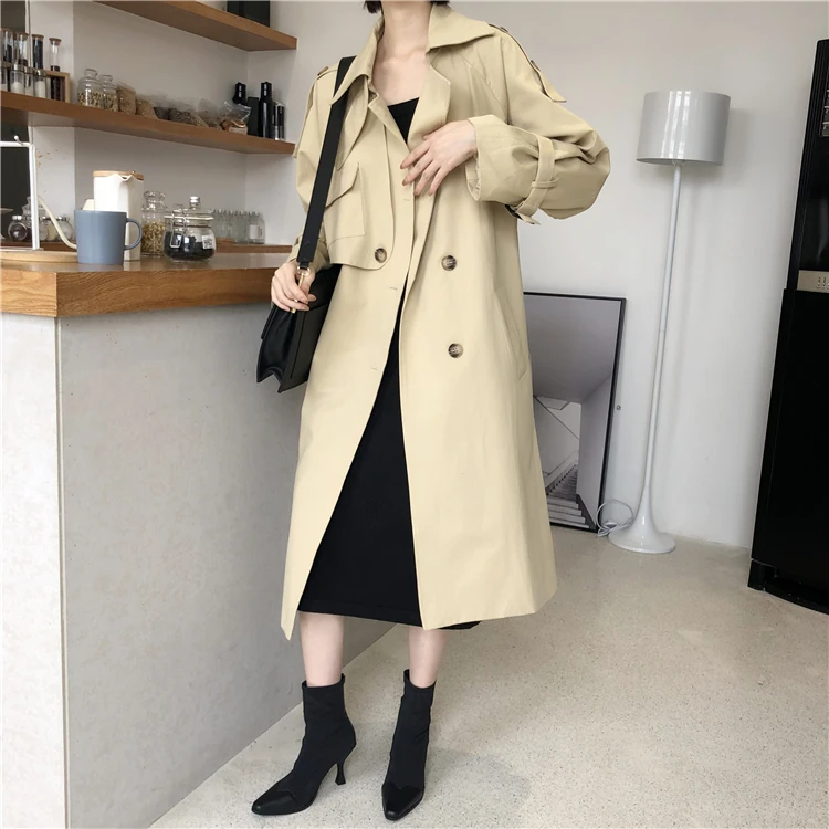 Корейский стиль элегантный стиль хаки пальто для женщин casacas mujer
