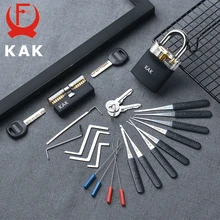 KAK Padlock with keys Locksmith Tools Visible Cutaway Training Practice Lock Pick Broken Key Removing Hooks Hand Tools Hardware
